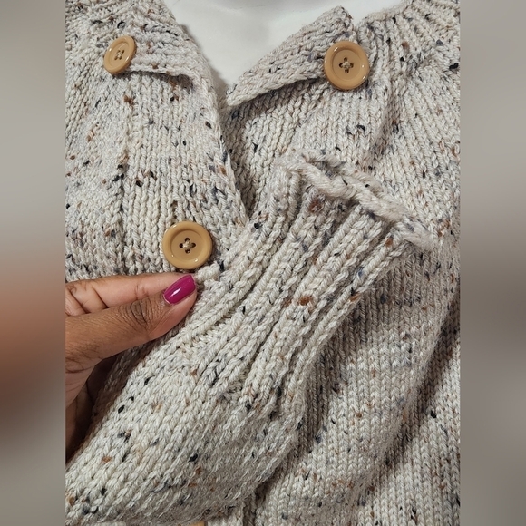 Women's donegal handmade knit cardigan sweater - Picture 5 of 11